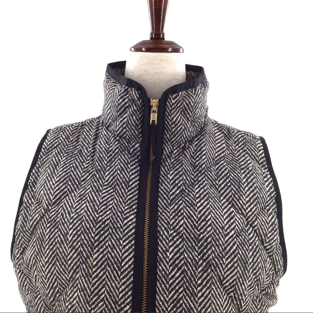 J. Crew‎ Herringbone Quilted Vest Jacket size S 60% down 20% waterfowl feathers - Picture 15 of 15
